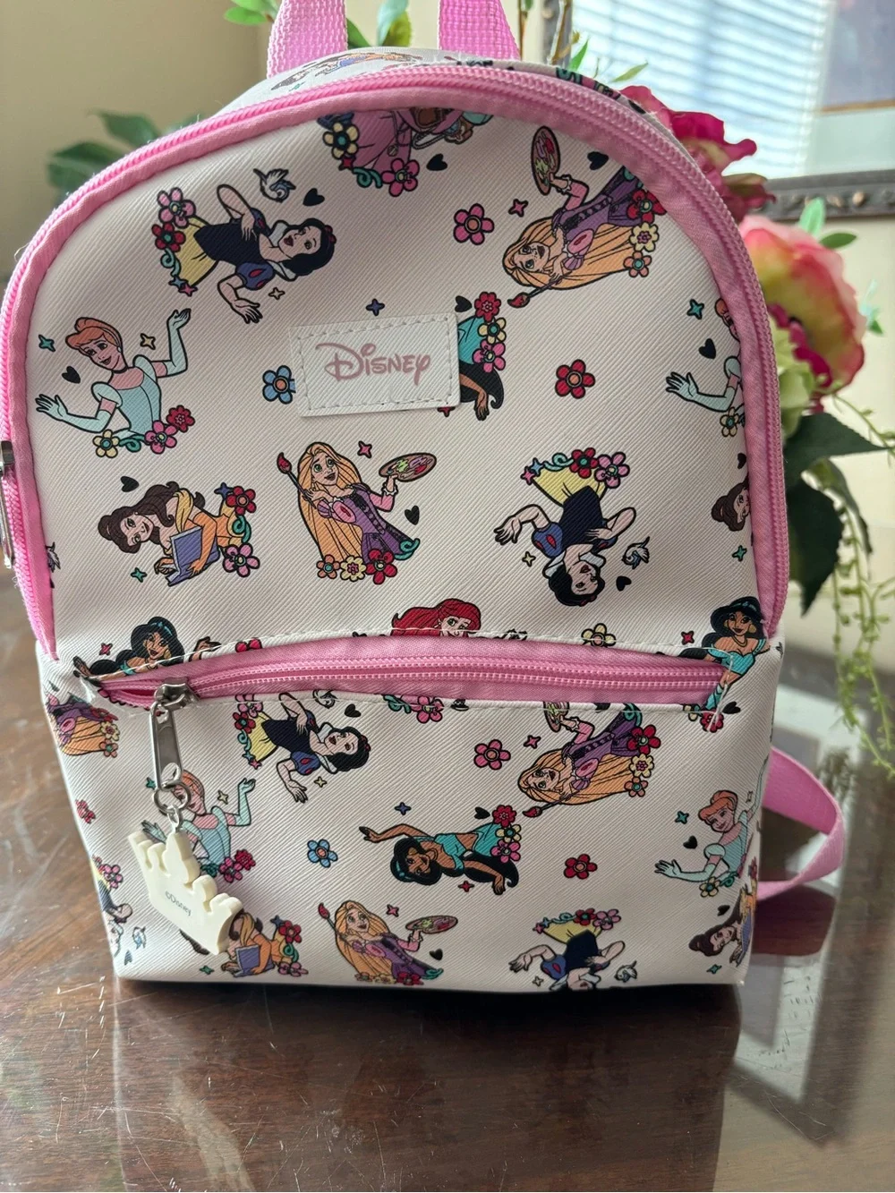 Disney Princess Pink and White Patterned Mini Backpack